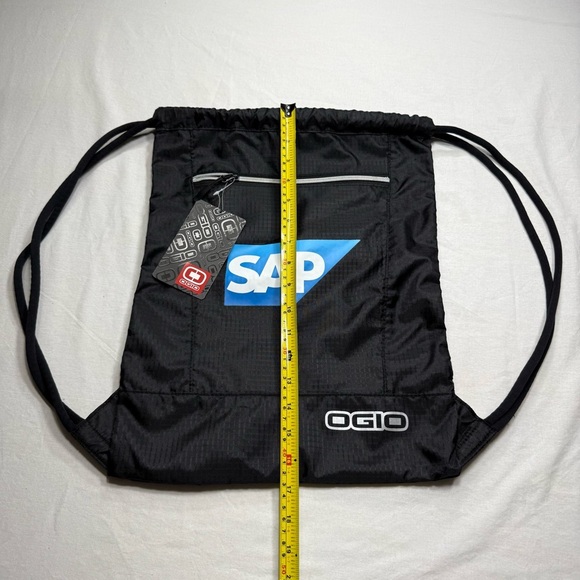 OGIO Black Drawstring Backpack with Blue Logo - Picture 2 of 5